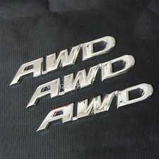 3x Big Chrome AWD Silver Metal
