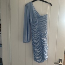 Shein Bae Light Blue One Long Sleeve Dress Mini Dress Size S UK 8 BNWT