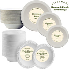 Disposable Party Bowls White
