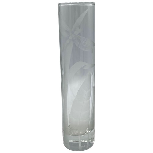Clear dragonfly etched - etched, glass