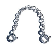 Sterling Silver 2.5mm  Belcher Safety Extender Chain Bracelet Necklace 1" to 6"