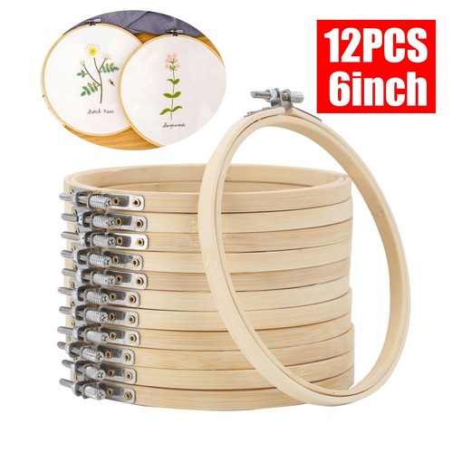 12pcs bamboo embroidery - 12pcs, 6"