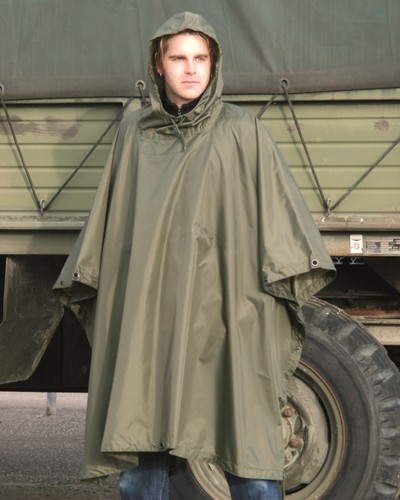 Plain olive waterproof - plain, hooded