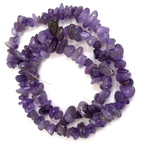 Natural stone chip - 16", beads