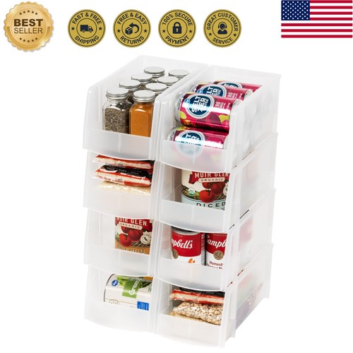 Clear plastic stackable - clear,