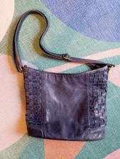 Large Blue Leather Shoulder