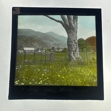 Antique Magic Lantern Slide Gelerts grave Beddgelert wales   