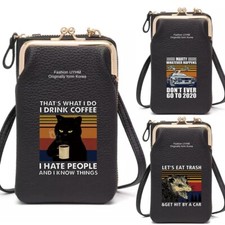 Printed Pouch Mobile Phone Bags Leather Handbag Crossbody Purse Wallet