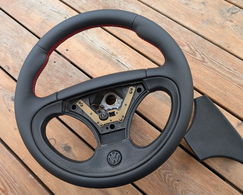 New leather steering wheel - wheel, vw