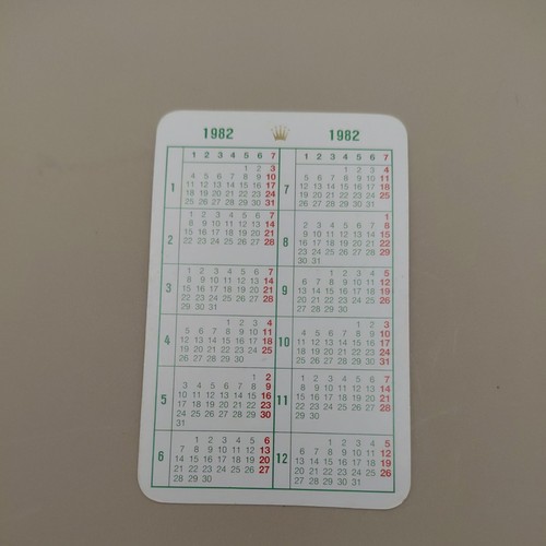 Rolex calander cards 1982 - ,