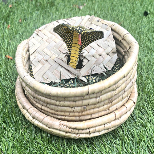 Vintage indian snake basket - indian,