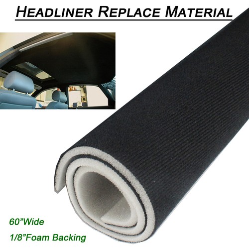 Velvet black headliner fabric - black,