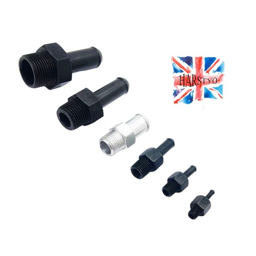 Aluminum male hose barb - aluminum, tail