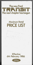 Ford Transit Mk3 Prices & Options 1986 UK Market Foldout Brochure Van, Bus