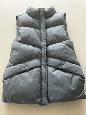 Girls Blue Grey Puffer Gillet/ Body Warmer Age 11-12
