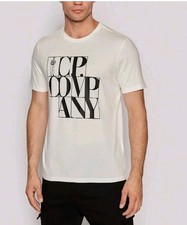 C P COMPANY MENS WHITE COTTON  T SHIRT SAILORMAN BIG LOGO GRAPHIC PRINT SZ SMALL