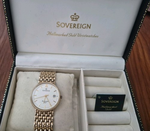 9ct gold sovereign quartz - gold,