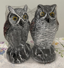 Owl Decoys Pair of 2 Great