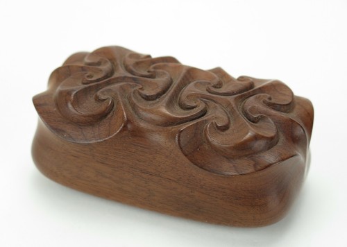 Exquisite carved walnut box