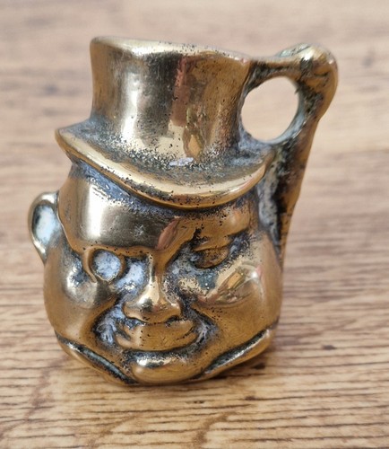 Miniature brass toby jug - brass,