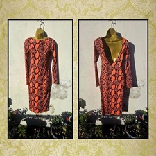 Boohoo Size 10 Orange Black