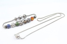 Sterling Silver Thomas Sabo Jewellery Signed Branded Glass Necklace Bracelet x 2