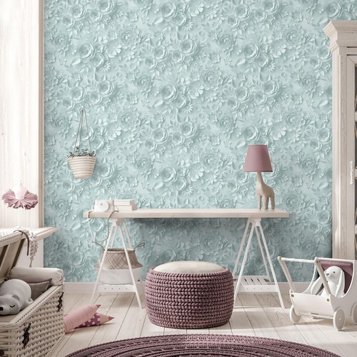 Floral origami wallpaper - wallpaper, 3d