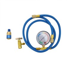 Car R134A Hose A/C Air Conditioning Refrigerant Recharge Hoses W/ Gauges Tool