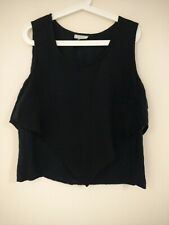 Tutta Natura Black Linen Top L