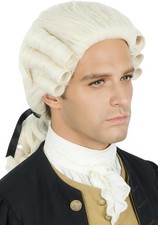 Beige Colonial Curly Judge Wig