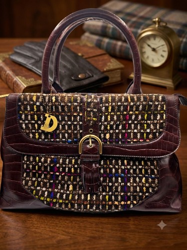 Dents vintage brown mock croc - brown,