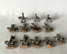 12 Vintage Mixed Miniature Part Painted Lead Toy Soldiers On Horseback #184