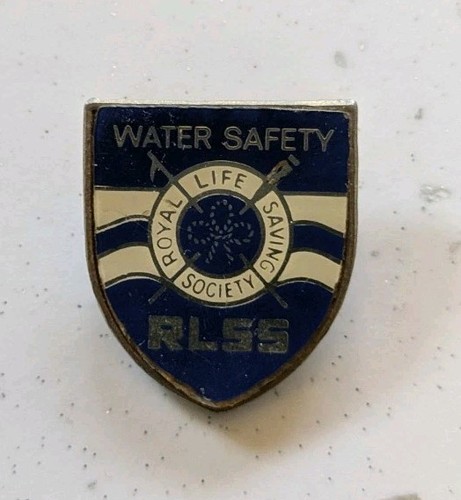 Vintage rlss blue enamel pin - enamel,