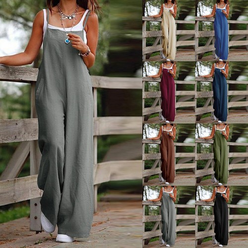 Womens strappy loose dungarees - womens,