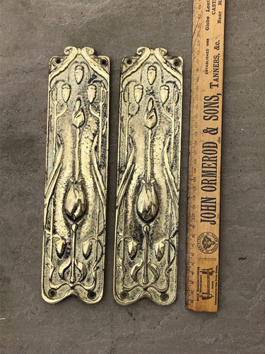 Pair art nouveau - art, brass