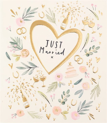 Just married wedding day - wedding, card