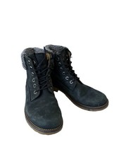 Wrangler Navy Boots Size 6/39 Lace Up Faux Fur Trim Women’s 