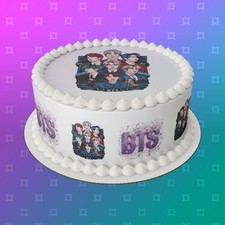 BTS pre-cut Edible Icing Cake