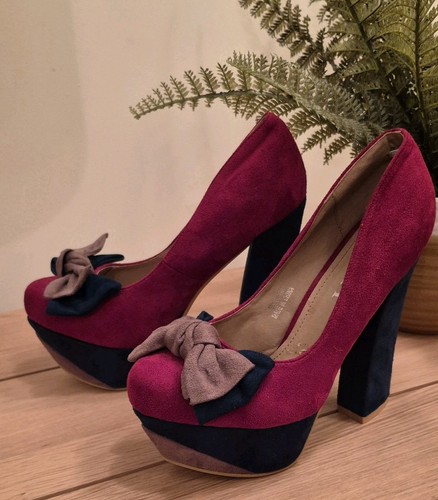 Joxy burgundy navy bow block - burgundy,