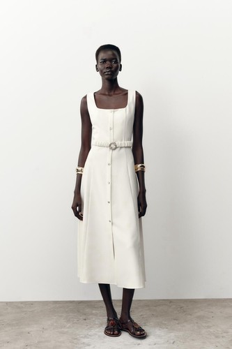Zara midi maxi white ecru - maxi,