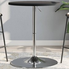 Bar Table Black 60x60x90 cm Engineered Wood Top Chromed Steel Base Gas lift 69cm