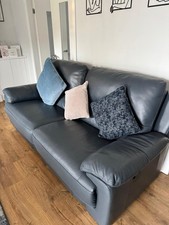 2 × 3 Seater DFS Settees In Denium Blue Excellent Condition