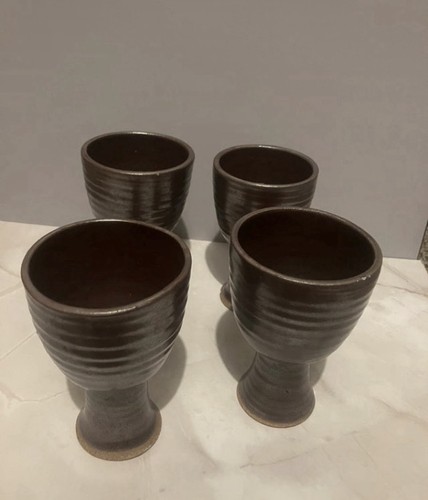 Set brown glazed pottery - set, 4