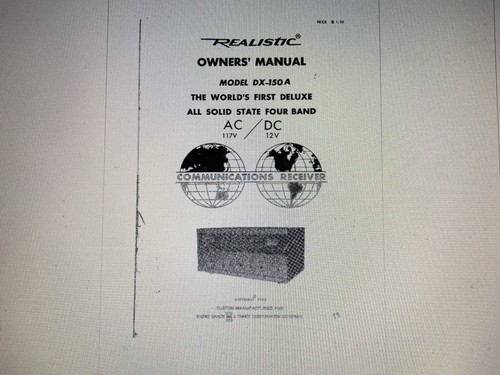 Realistic 150a user - realistic, manual