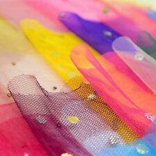 Sparkly Sari Tulle Scraps 25 Pieces | Sheer Embellished Mesh Saree Fabric Pieces