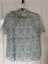 MINT & BERRY size UK 8 UK10 Pussy Bow Blouse Top PLEATED, BEAUTIFUL EU 36