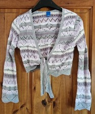 Adams Girls Lilac/Grey/White Lace Knit Shrug/Bolero  - Age 9 years Height 134 cm