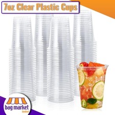 7oz Clear Plastic Cups - Disposable, Reusable, Vending, Drinking, Water, 180ml