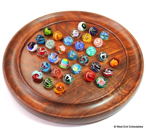 Handmade marbles solitaire - marbles,