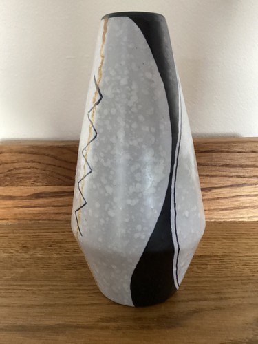 Vintage pottery vase mottled - pottery,
